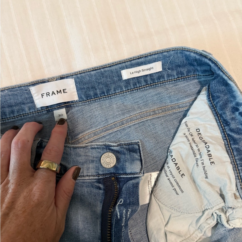 Frame Denim Women's Sky Blue Straight Leg Jeans